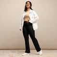 Load image into Gallery viewer, beYantra High-Waisted Black Flared Leggings | Butt-Lifting Cut | Moisture-Wicking Fabric - beYantra
