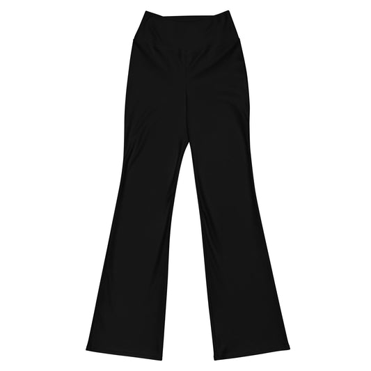beYantra High-Waisted Black Flared Leggings | Butt-Lifting Cut | Moisture-Wicking Fabric - beYantra