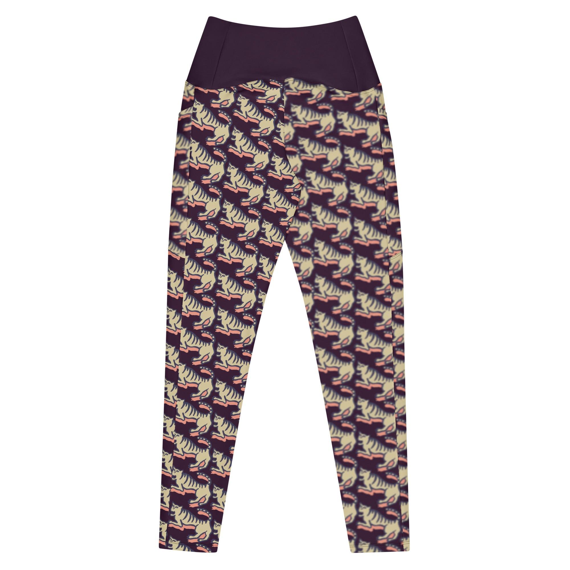beYantra WildTiger Leggings | Dark Purple Crossover | With Pockets - beYantra