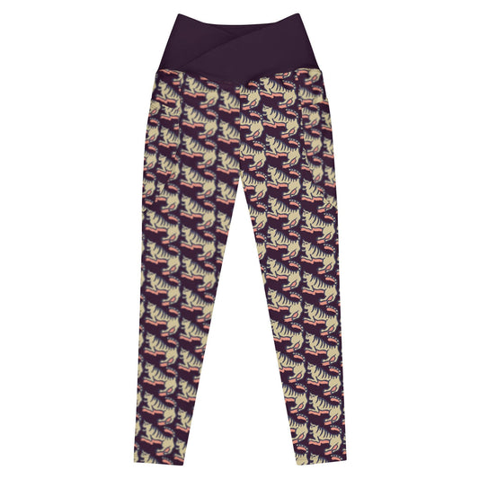 beYantra WildTiger Leggings | Dark Purple Crossover | With Pockets - beYantra