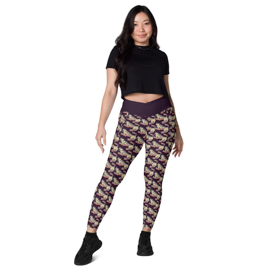 beYantra WildTiger Leggings | Dark Purple Crossover | With Pockets - beYantra