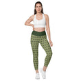 Load image into Gallery viewer, beYantra Peacock Feathers Crossover Leggings with Pockets – Elegance and Versatility - beYantra
