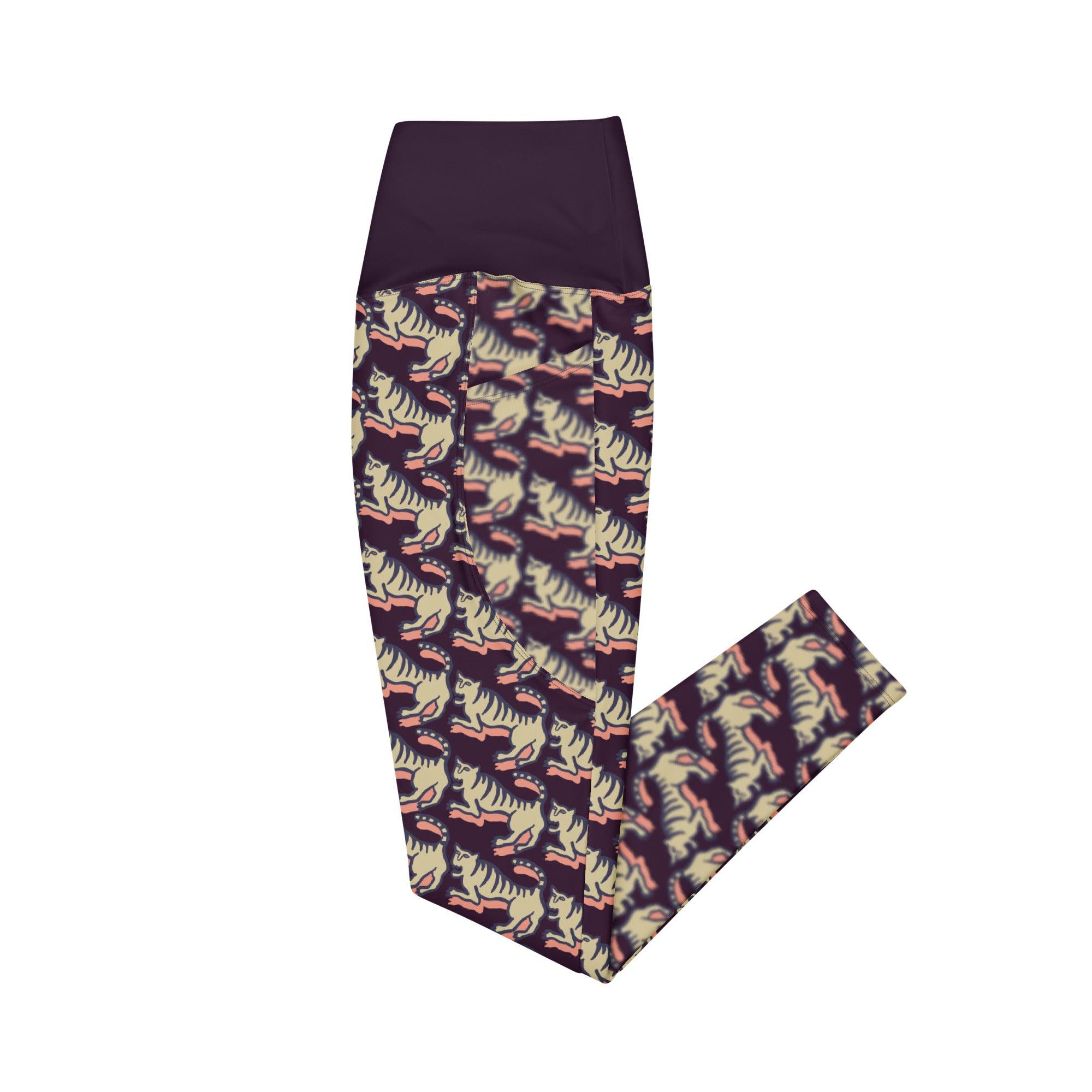 beYantra WildTiger Leggings | Dark Purple Crossover | With Pockets - beYantra