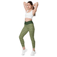 Load image into Gallery viewer, beYantra Peacock Feathers Crossover Leggings with Pockets – Elegance and Versatility - beYantra
