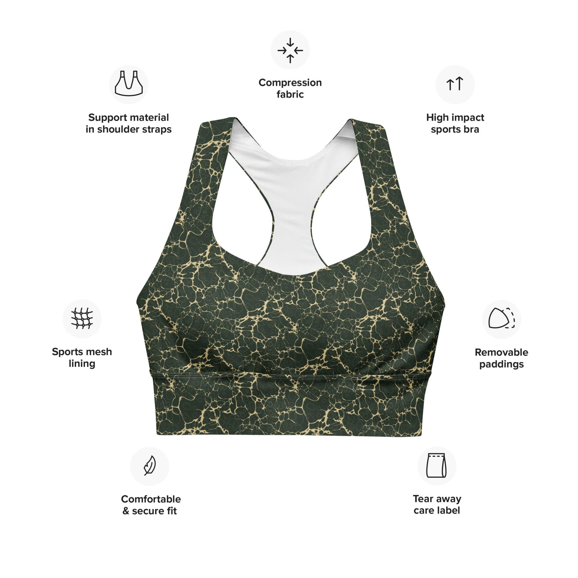 beYantra Nature Sports Top | Marble Pattern | Four-Way Stretch | High Support - beYantra