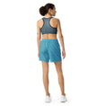 Load image into Gallery viewer, beYantra | Unisex Athletic Long Shorts | Light Blue with Tiny Flowers - beYantra
