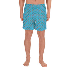 beYantra | Unisex Athletic Long Shorts | Light Blue with Tiny Flowers - beYantra