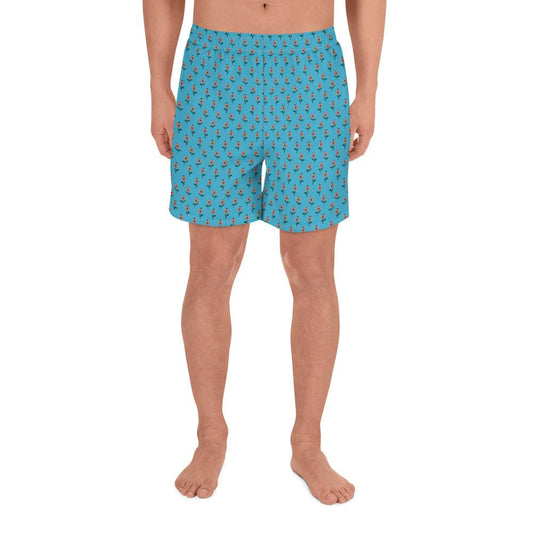 beYantra | Unisex Athletic Long Shorts | Light Blue with Tiny Flowers - beYantra