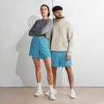 Load image into Gallery viewer, beYantra | Unisex Athletic Long Shorts | Light Blue with Tiny Flowers - beYantra
