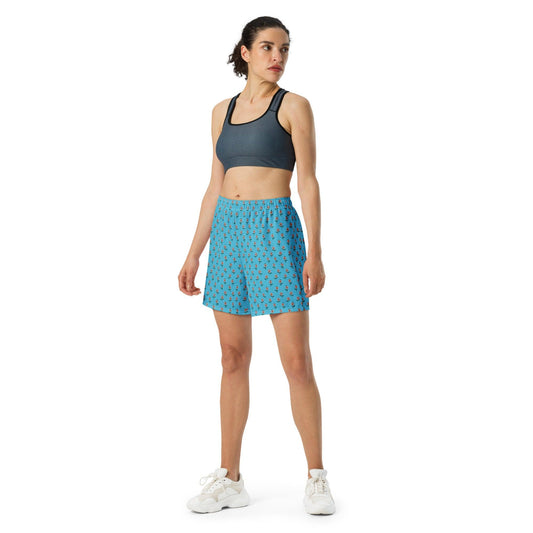 beYantra | Unisex Athletic Long Shorts | Light Blue with Tiny Flowers - beYantra