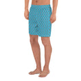 Load image into Gallery viewer, beYantra | Unisex Athletic Long Shorts | Light Blue with Tiny Flowers - beYantra
