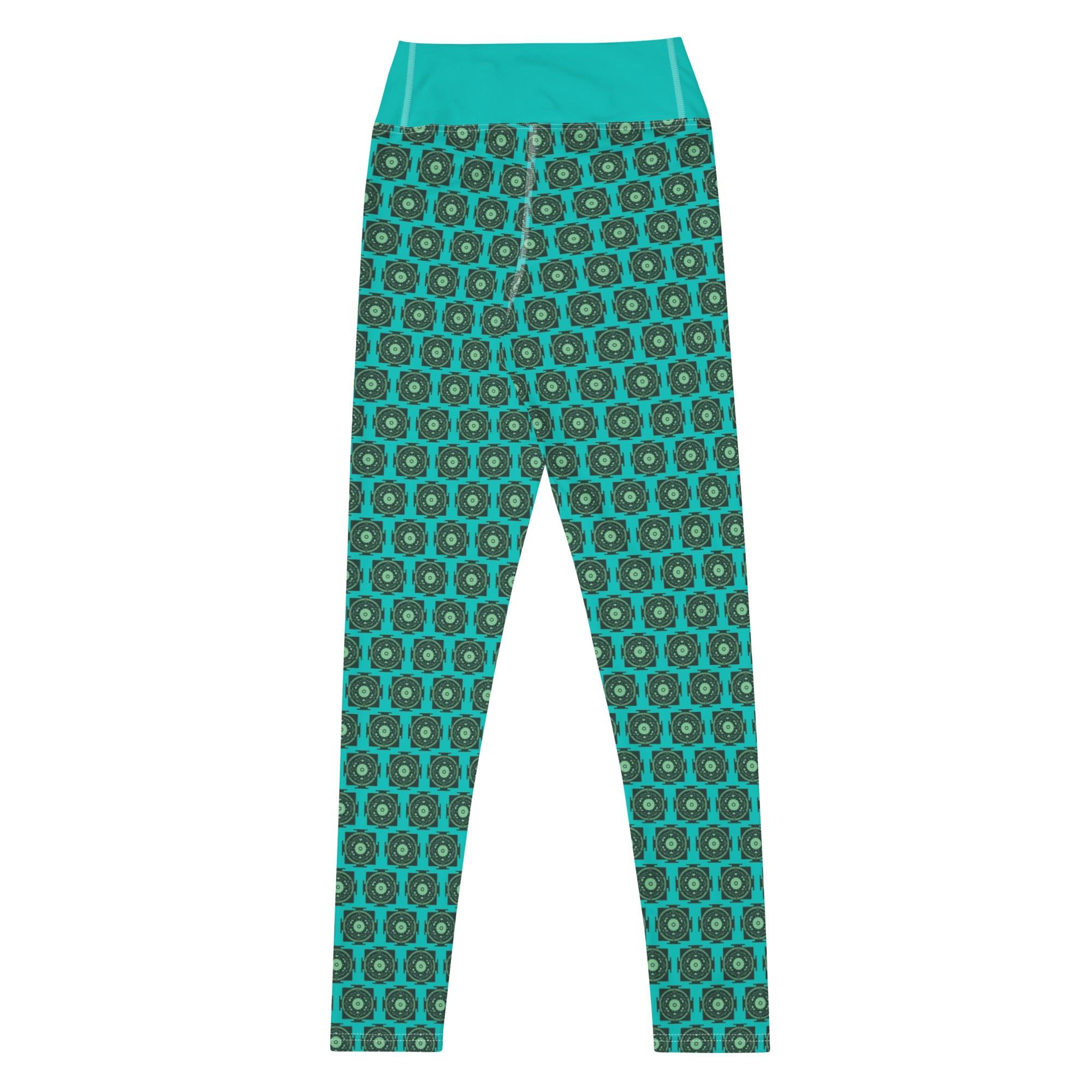 Echo Yantra | Yoga Leggings | Vibrant Green Geometric Design