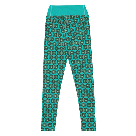Echo Yantra | Yoga Leggings | Vibrant Green Geometric Design