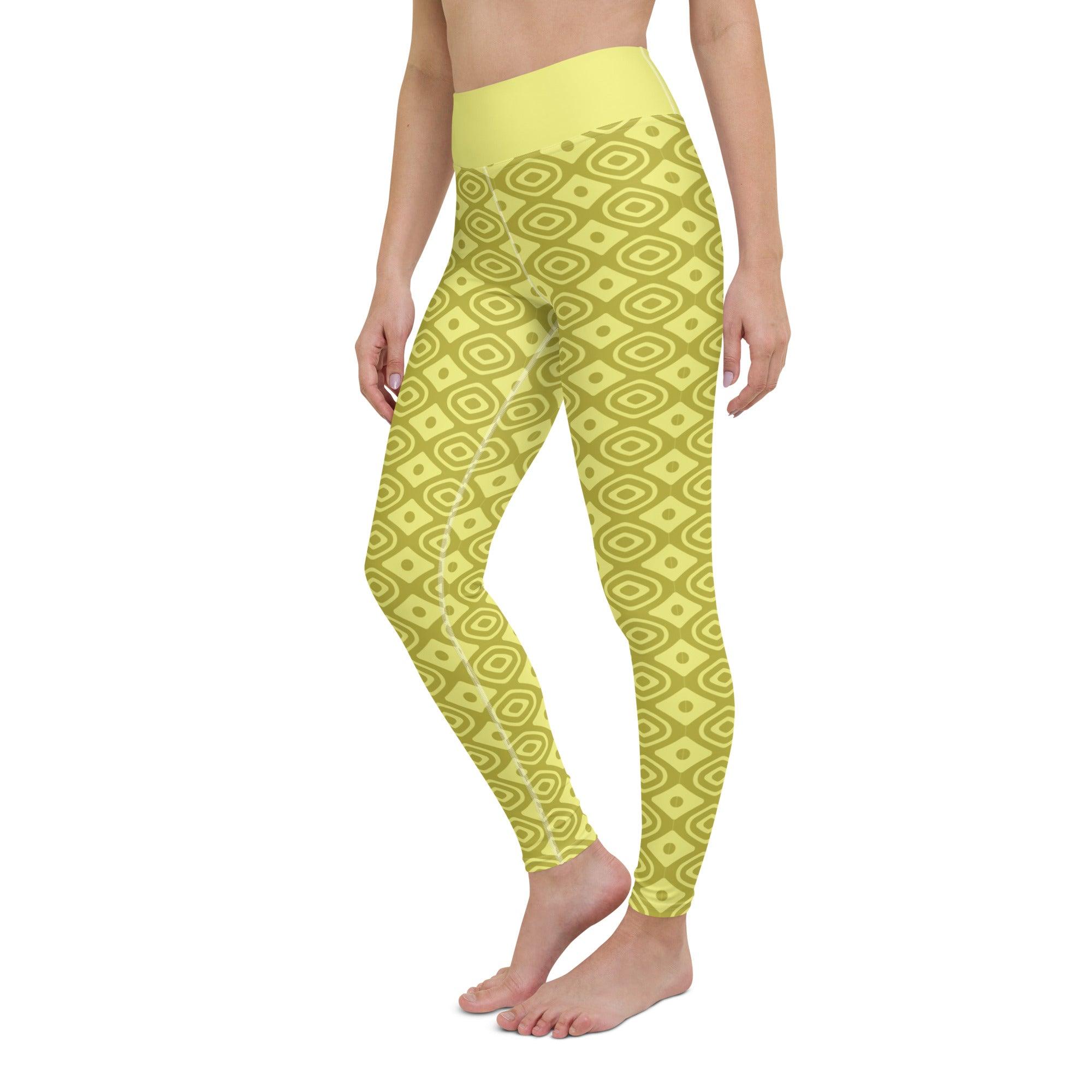 Golden Gaze | High-Waisted Leggings | Radiant Eye Pattern