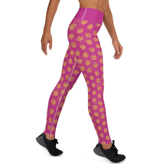 Aura Pulse Pink | High-Waisted Yoga Leggings | Solar-Inspired