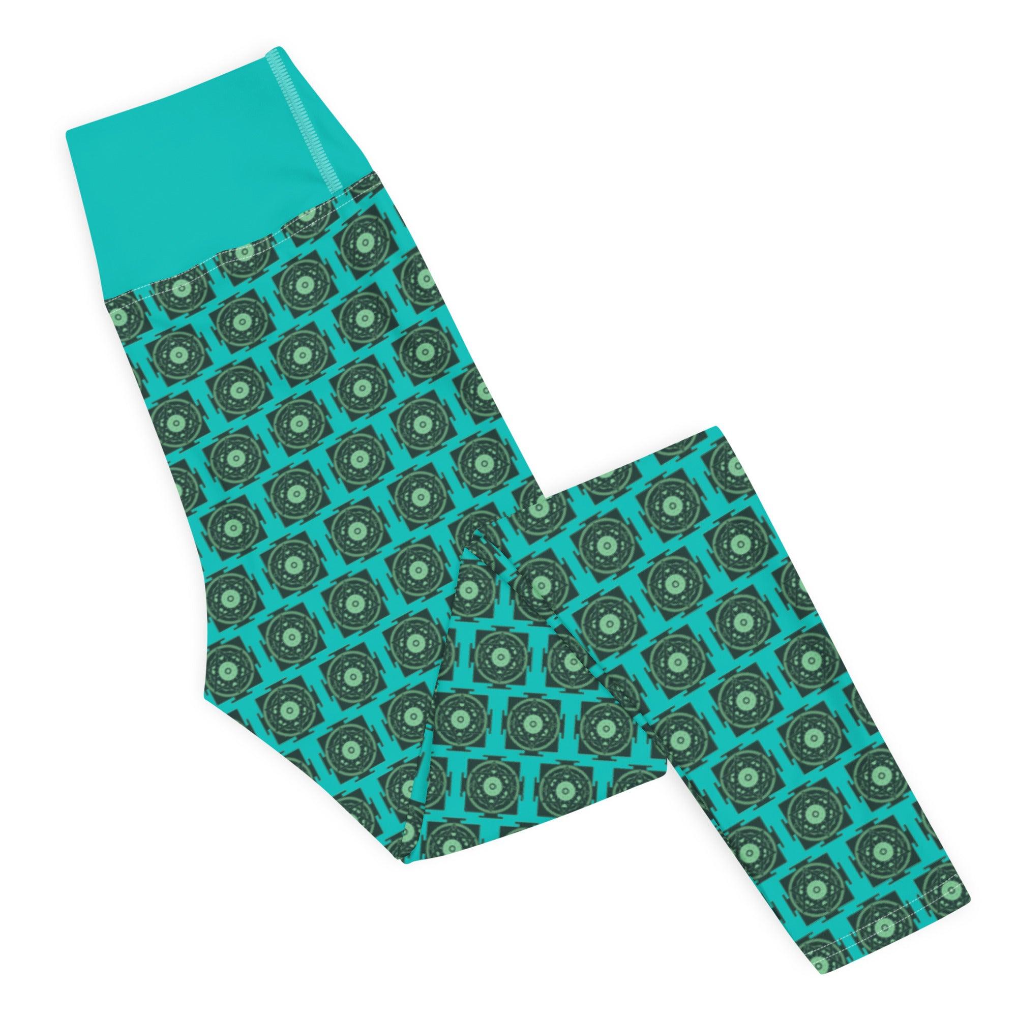 Echo Yantra | Yoga Leggings | Vibrant Green Geometric Design