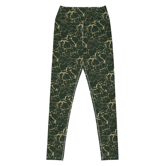 beYantra Nature Leggings | Green Marble Pattern | Comfort & Flow - beYantra