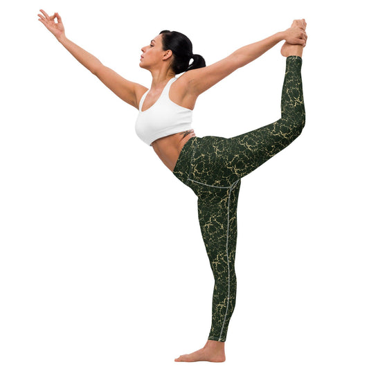 beYantra Nature Leggings | Green Marble Pattern | Comfort & Flow - beYantra
